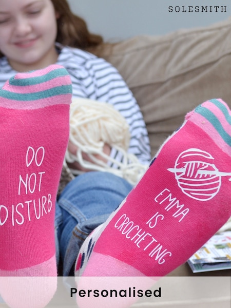 Solesmith Pink Personalised Do Not Disturb Craft Socks (E74500) | £16