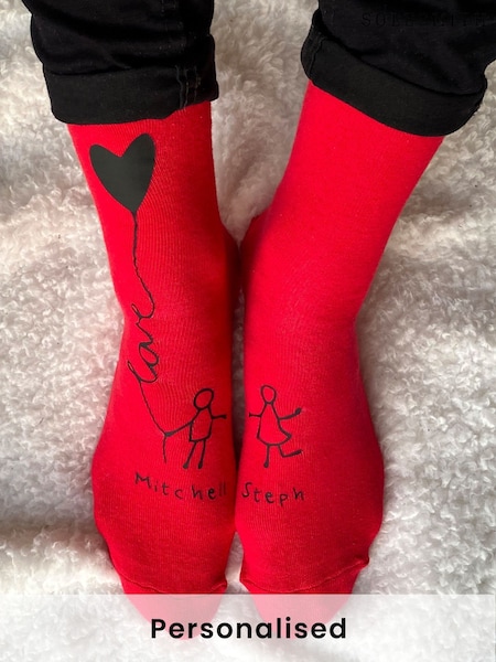 Personalised Me and You Balloon Socks by Solesmith (E74504) | £16