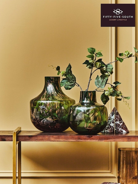 Fifty Five South Gold and Green Herbie Bottle Vase (E74595) | £85 - £130