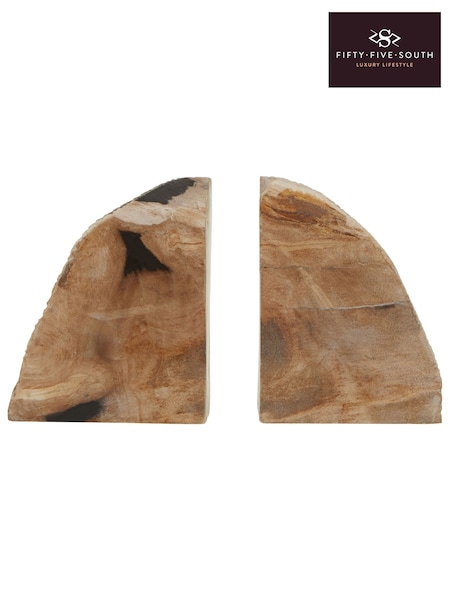 Fifty Five South Natural Relic Set Of 2 Petrified Wood Bookends (E74623) | £95
