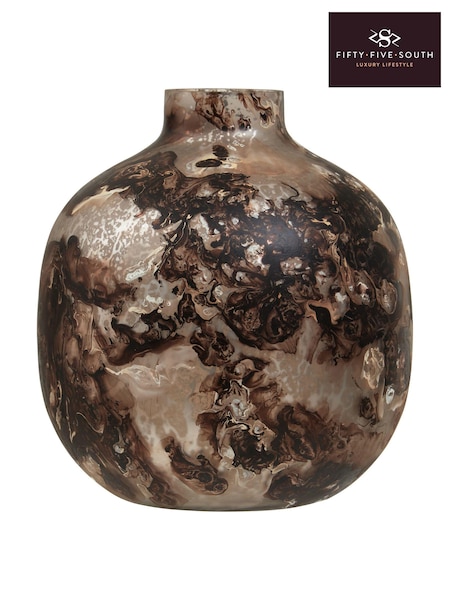 Fifty Five South Brown Garan Glass Vase (E74626) | £58