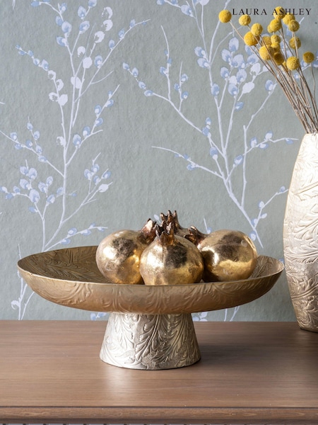 Laura Ashley Matt Champagne Winspear Leaf Embossed Round Bowl (E74721) | £79
