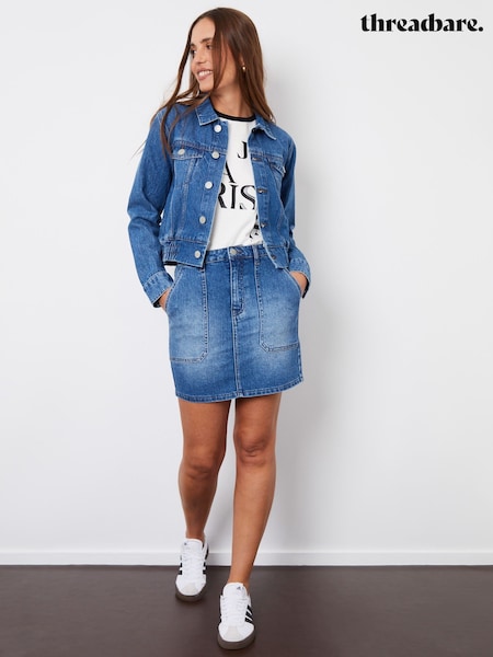Threadbare Blue Patch Pocket Denim Mini Skirt (E74941) | £24