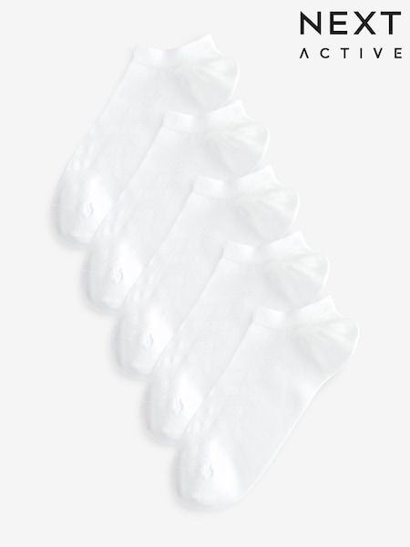 White Low Rise Sport Trainer Socks 5 Pack (E74965) | £10