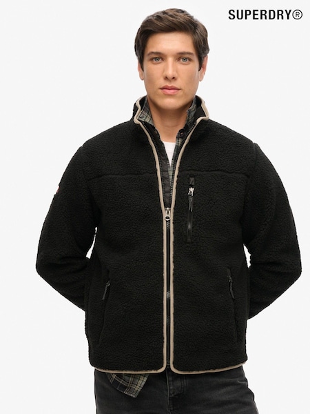 Superdry Black Outdoor Full Zip Relaxed Fleece (E75011) | £75