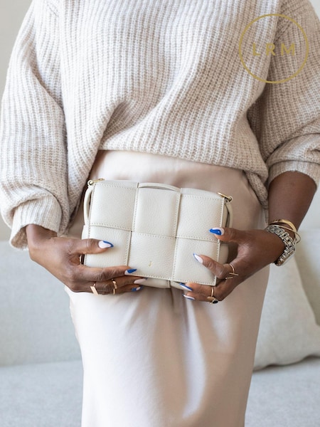 LRM Goods Cream Personalised Lucia Woven Cross-Body Bag (E75072) | £102