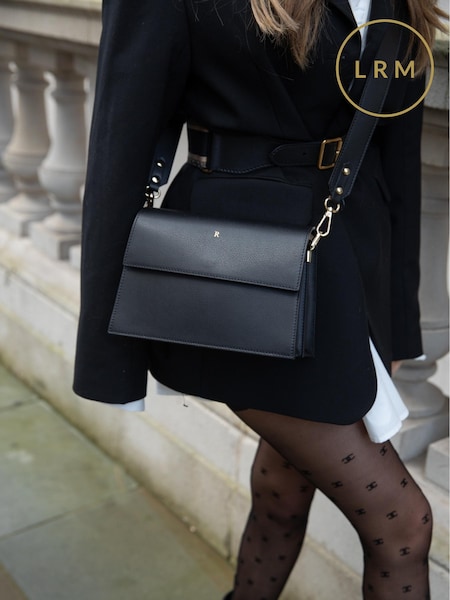 LRM Goods Personalised The Emma Grain Black Bag (E75081) | £92