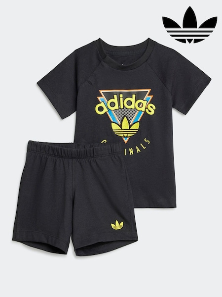 adidas originals Black 100% Cotton Shorts and T-Shirt Set (E75100) | £30