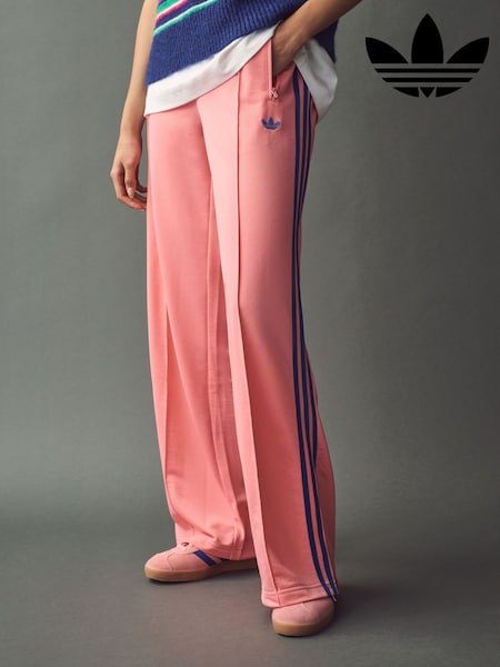 adidas Pink Loose Firebird 3 Stripe Straight Trackpants (E75107) | £60