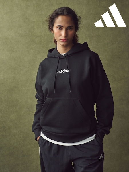 adidas Black Linear Fleece Hoodie (E75108) | £45