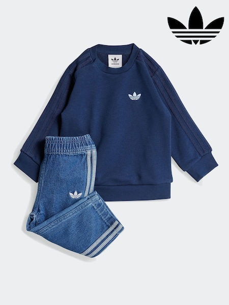adidas originals Blue Denim Crew Set (E75131) | £38