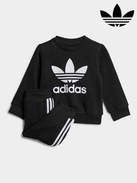 adidas Originals Black Infant Sweatshirt and Joggers Set (E75137) | £35