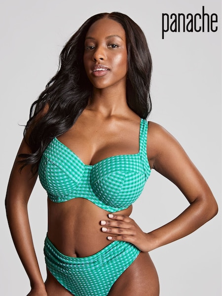 Panache Green Gingham Full Cup Bikini (E75160) | £40