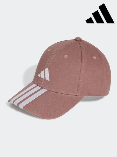 adidas Red 3 Stripe 100% Cotton Baseball Hat (E75292) | £18