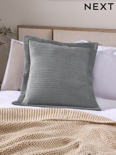 Charcoal Grey Carrie Velvet 100% Cotton Cushion (E75321) | £18