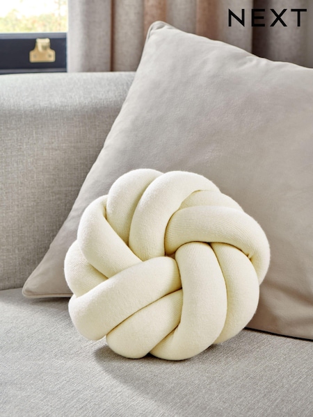 Light Natural Knot Cushion (E75324) | £24