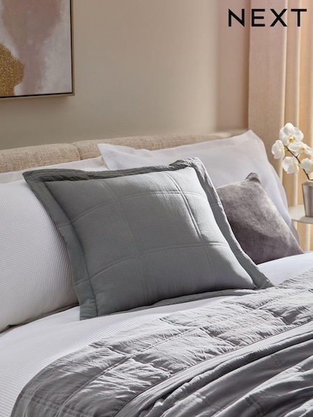 Grey Connie Quilted Microfibre Cushion (E75325) | £14