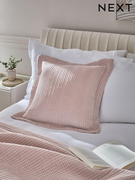 Pink Carrie Velvet 100% Cotton Cushion (E75330) | £18