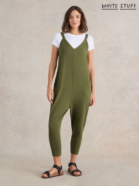 White Stuff Green Selina Jersey Jumpsuit (E75406) | £55