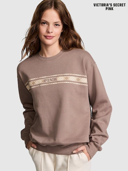 Victoria's Secret PINK Iced Coffee Brown Fleece Sweatshirt (E75448) | £39 - £50