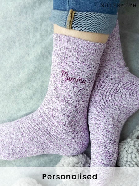Solesmith Womens Purple Personalised Walking Socks (E75741) | £16
