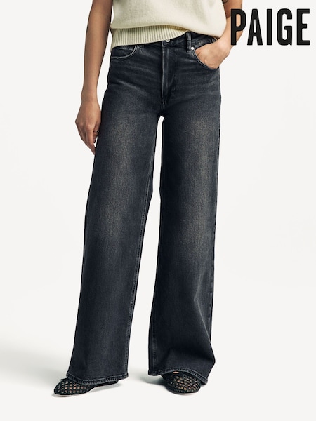 Paige Sasha Wide Leg Black Jeans (E75764) | £290