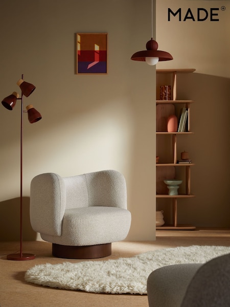 MADE.COM Off White Pax Boucle Novara Swivel Accent Chair (E75770) | £399