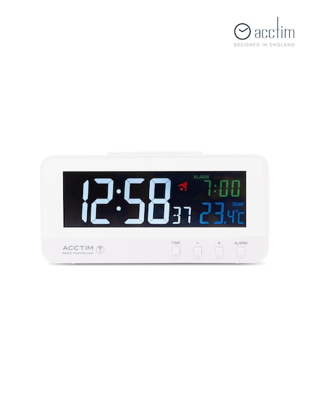 Acctim Clocks White Rialto RC Multi Colour LED Alarm Clock (E75820) | £53