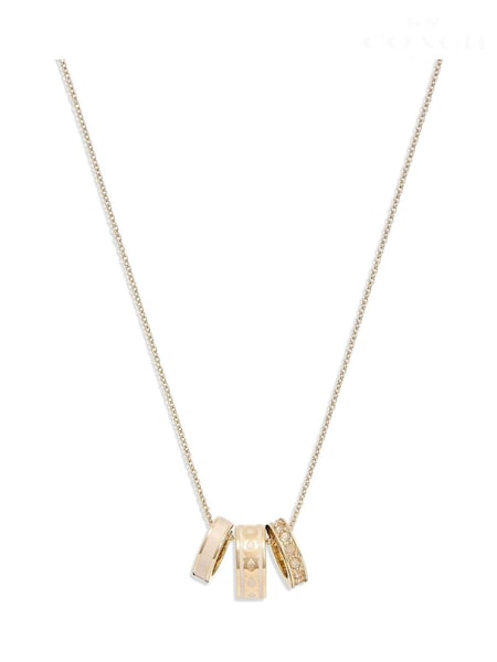 COACH Gold Tone Enamel C Chain Rondell Necklace (E75850) | £125