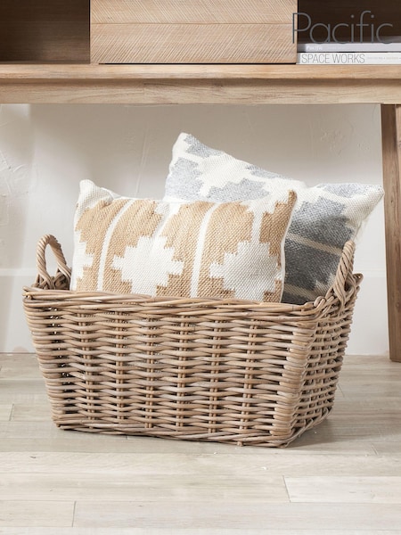 Pacific Grey Kubu Rectangular Handled Laundry Basket (E75969) | £70