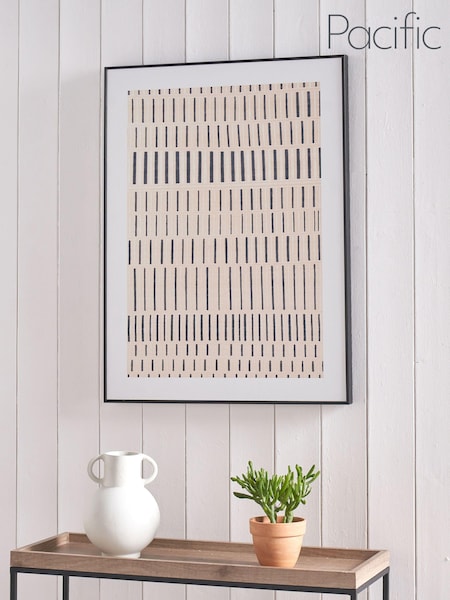 Pacific Black Canvas with Stripe Pattern Frame (E75983) | £50