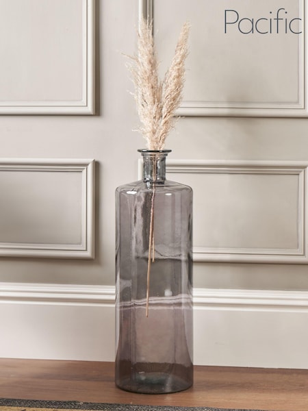 Pacific Grey Glass Bottle Tall Vase (E75990) | £100