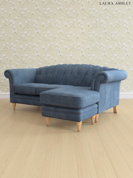 Edwin Chenille/Seaspray Blue Gloucester Button Back By Laura Ashley (E76051) | £2,000