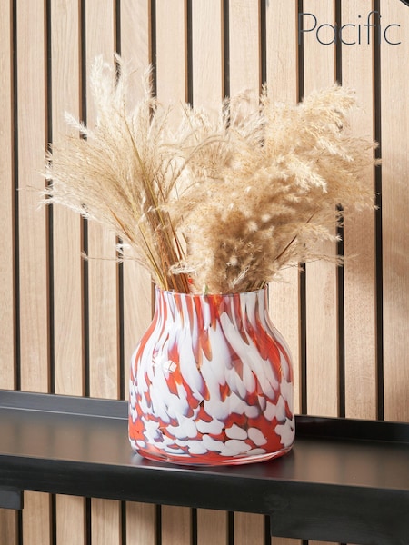Pacific Red Tortoiseshell Glass Vase (E76089) | £50