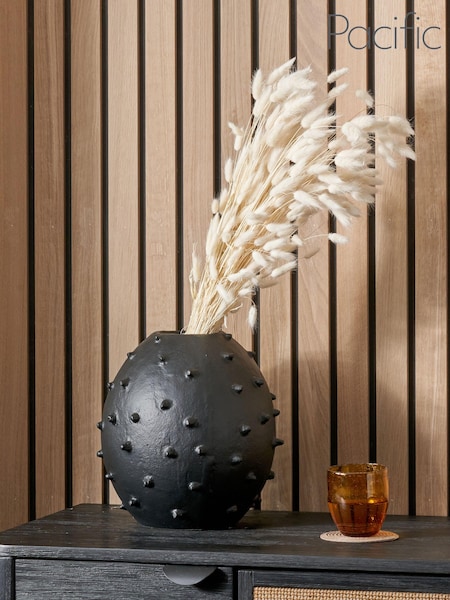 Pacific Black Metal Vase with Bobbles (E76093) | £70