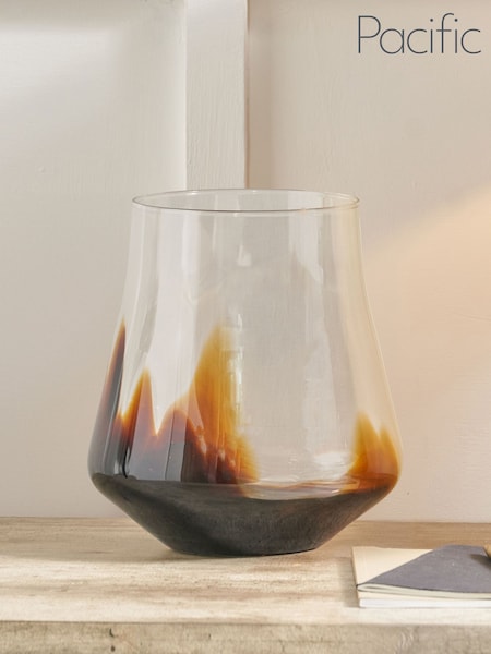 Pacific Amber Large Glass Bell Shaped Large Vase (E76114) | £50
