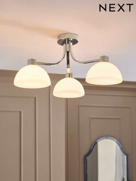 Chrome Layton 3 Light Flush Ceiling Light (E76260) | £85