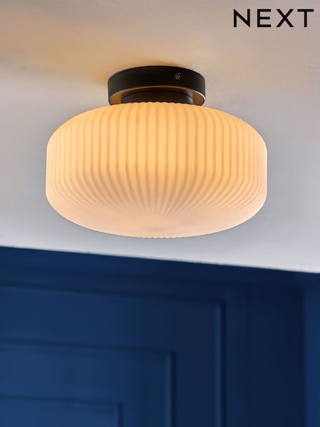 Black Ryker Flush Ceiling Light Fitting - Also Suitable for Use in Bathrooms (E76272) | £60