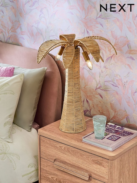 Natural Palm Tree Table Lamp (E76308) | £99