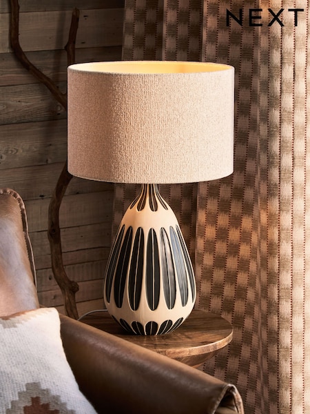 Black Diya Table Lamp (E76318) | £85