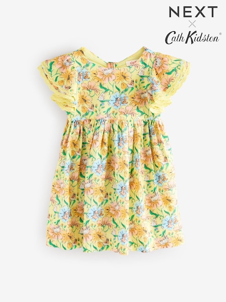 Cath Kidston Yellow Bunny Print Summer Dress (3mths-8yrs) (E76361) | £15 - £21