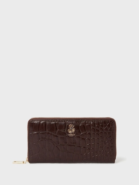OSPREY LONDON The Weybridge Large Zip Around Brown Purse (E76488) | £65