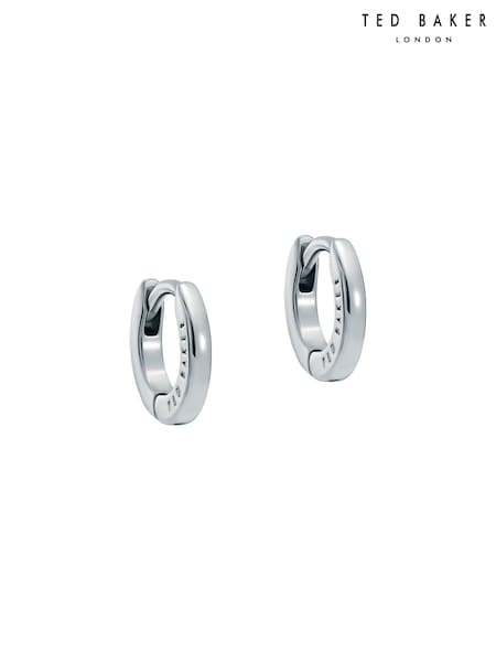 Ted Baker Silver Tone Crisete Logo Hoop Earrings (E76496) | £20