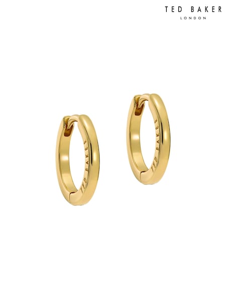 Ted Baker Gold Tone Crisele Logo Hoop Earrings (E76527) | £25