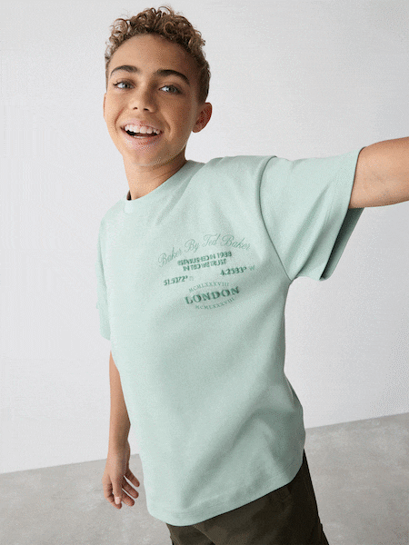 Baker by Ted Baker Blue Graphic T-Shirt (E76868) | £16 - £22