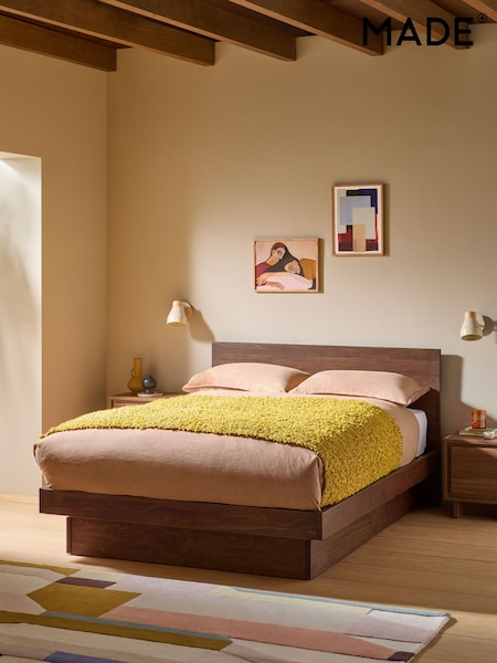 MADE.COM Dark Brown Meiko Platform Bed (E76878) | £649 - £849