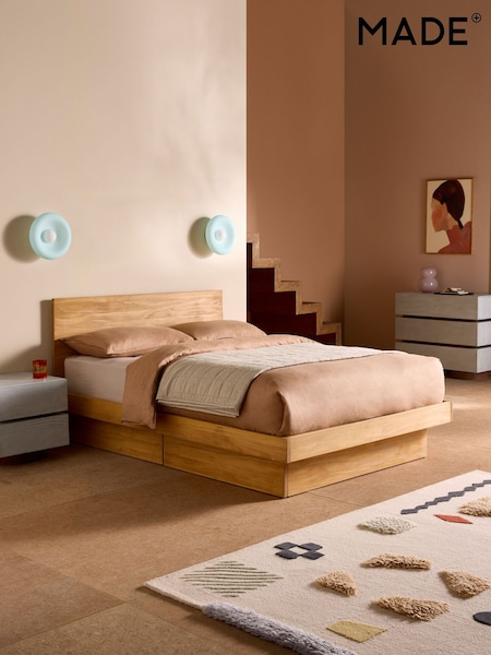 MADE.COM Natural Pine Meiko Platform Bed (E76918) | £649 - £849