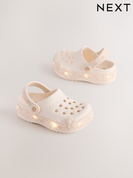 Neutral White Mermaid Light Up Clogs (E77019) | £14 - £15