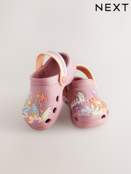 Rust Brown/Pink Safari Character Clogs (E77024) | £10 - £12