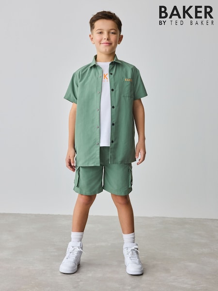 Baker by Ted Baker Khaki Green Shirt, T-Shirt and Shorts Set (E77088) | £43 - £48